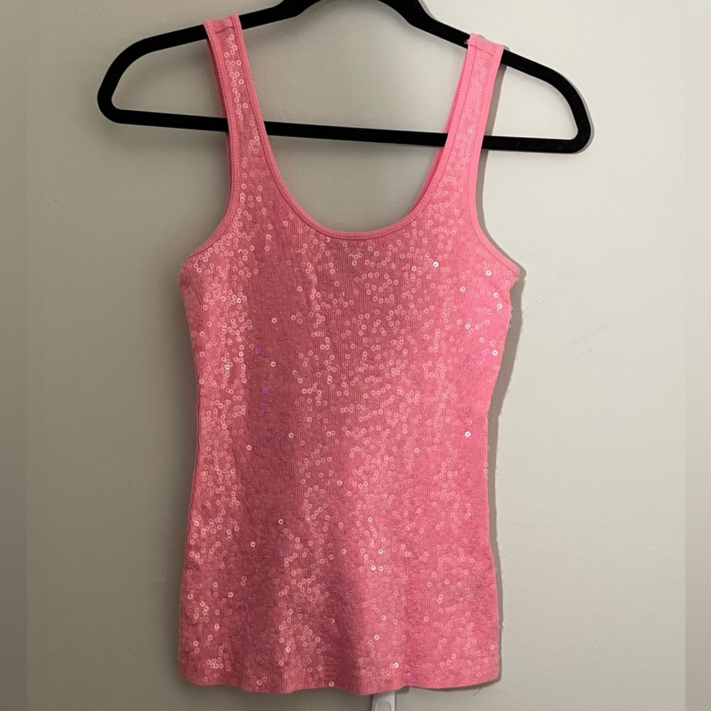 Pink sequent tank top for express size XS